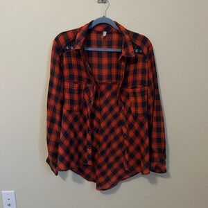 Free People plaid button down